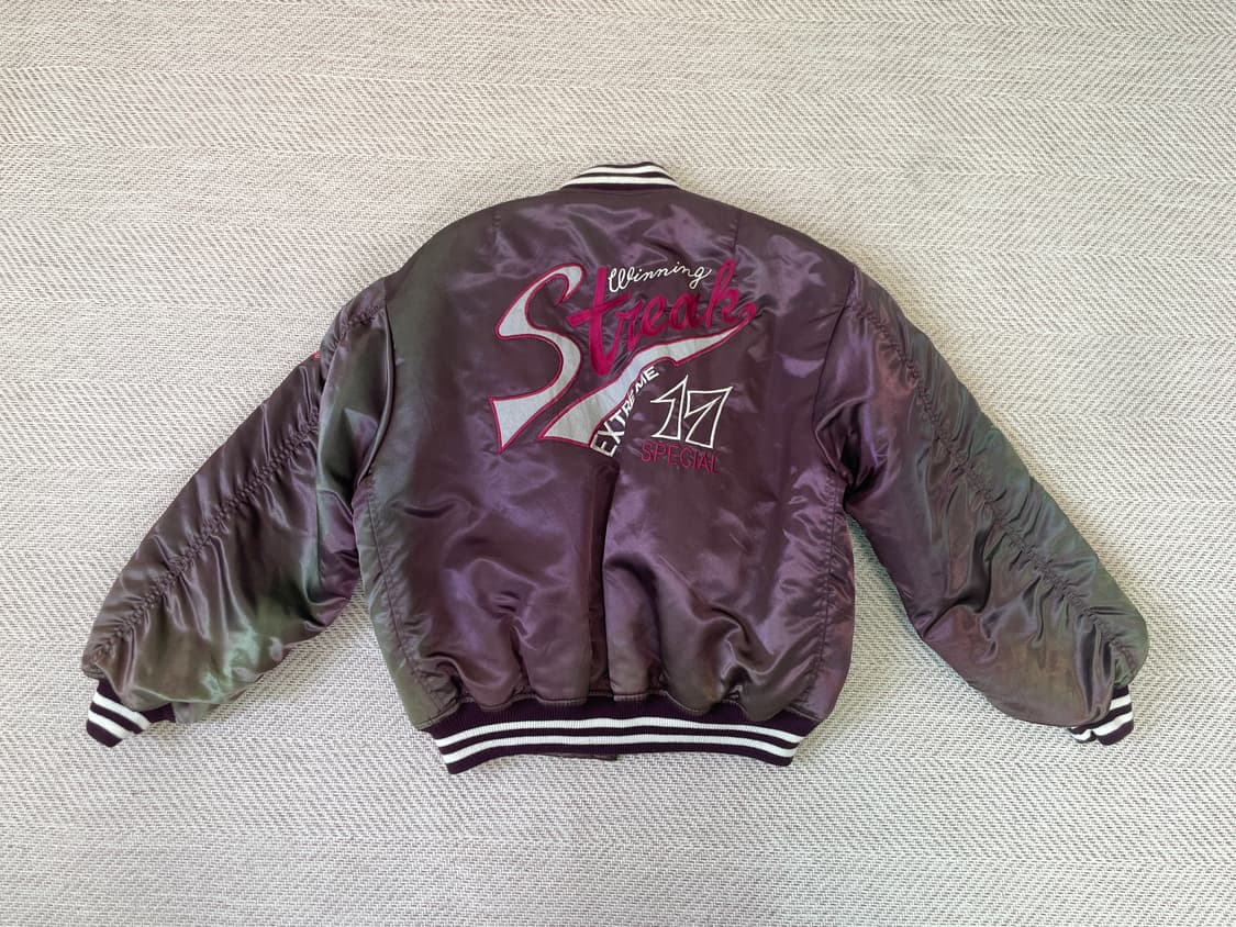 90s 빈티지 그라데이션 페이딩 바시티 새틴 자켓 J03985 상품이미지1