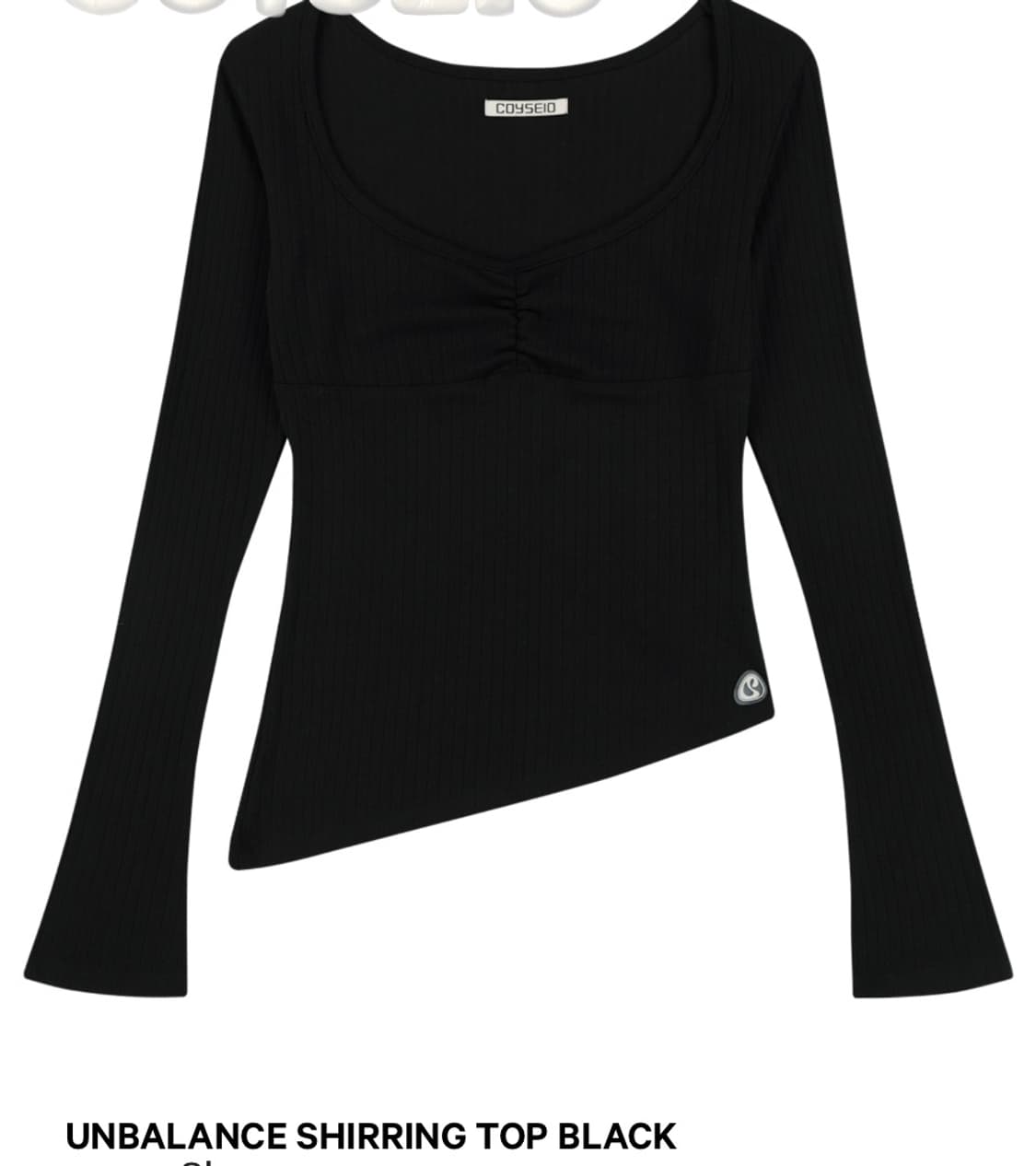 코이세이오 언발란스 셔링 탑 블랙 상품이미지1