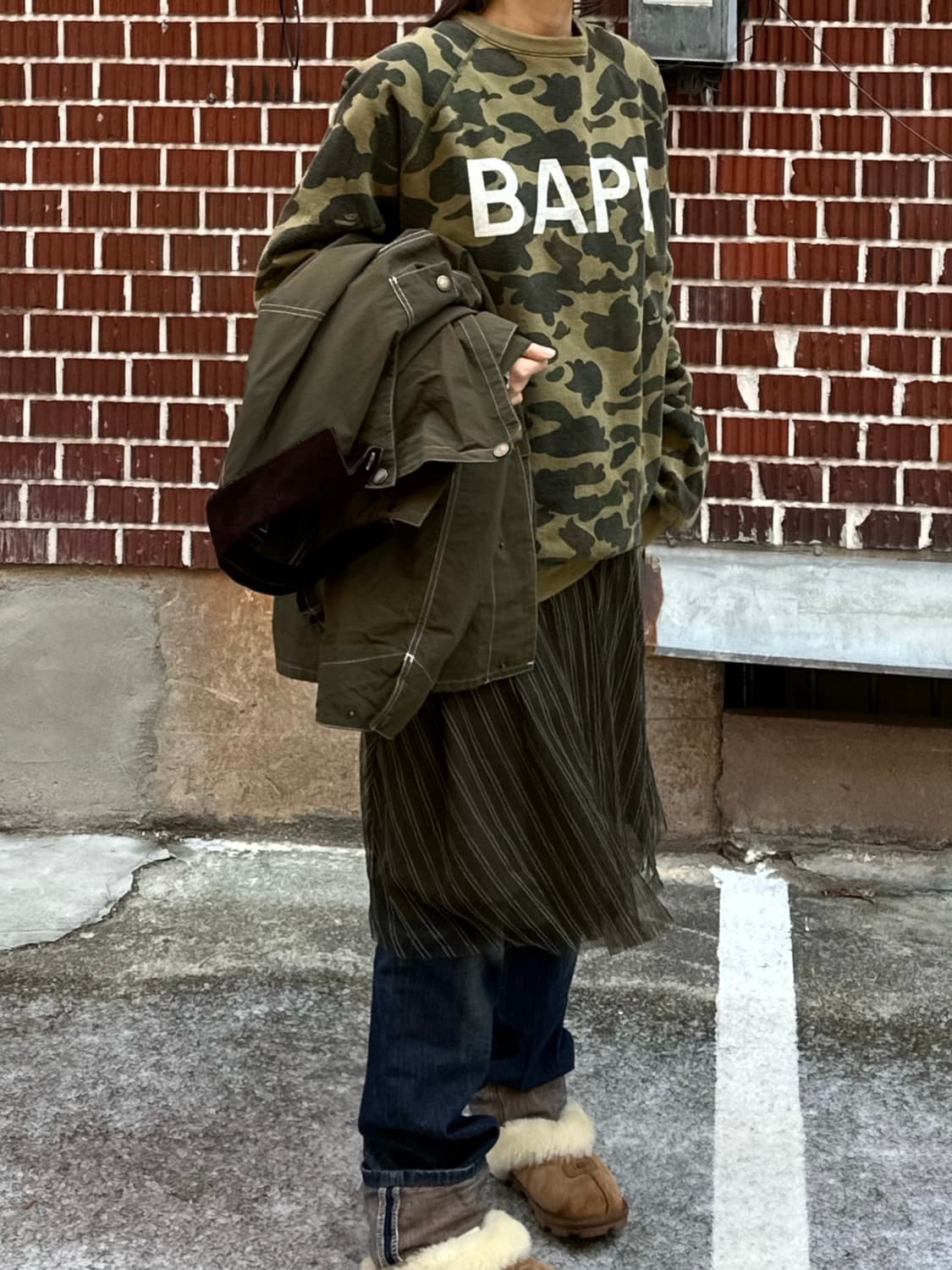 바버x앤드원더 자켓 샤 스커트 리바이스 팬츠 코디 상품이미지6