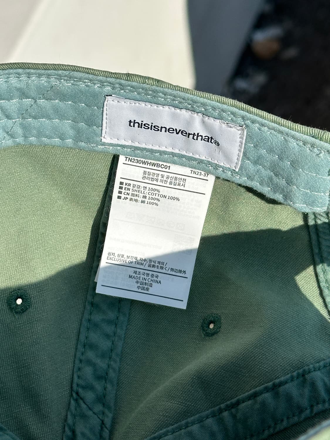 [F] 디스이즈네버댓 로고 워싱 카키 볼캡 모자 상품이미지6