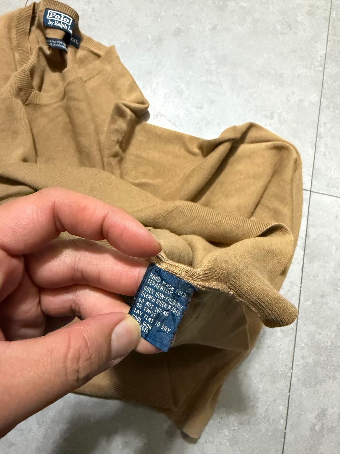 00s 랄프로렌 폴로 베이지컬러 피마코튼 빈티지 니트 110size  상품이미지6