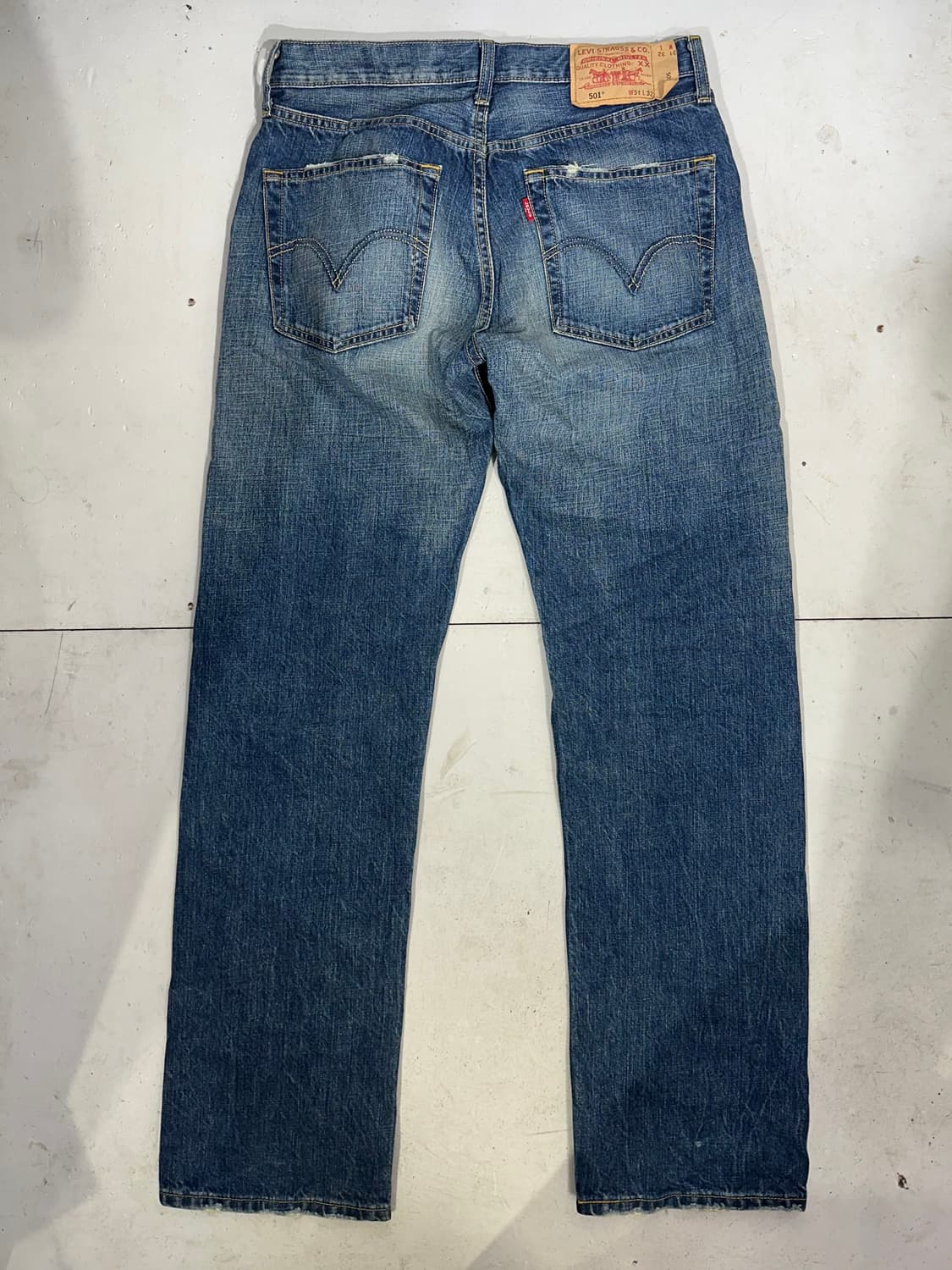 리바이스 501 중청 워싱 데님 청바지 30 상품이미지5