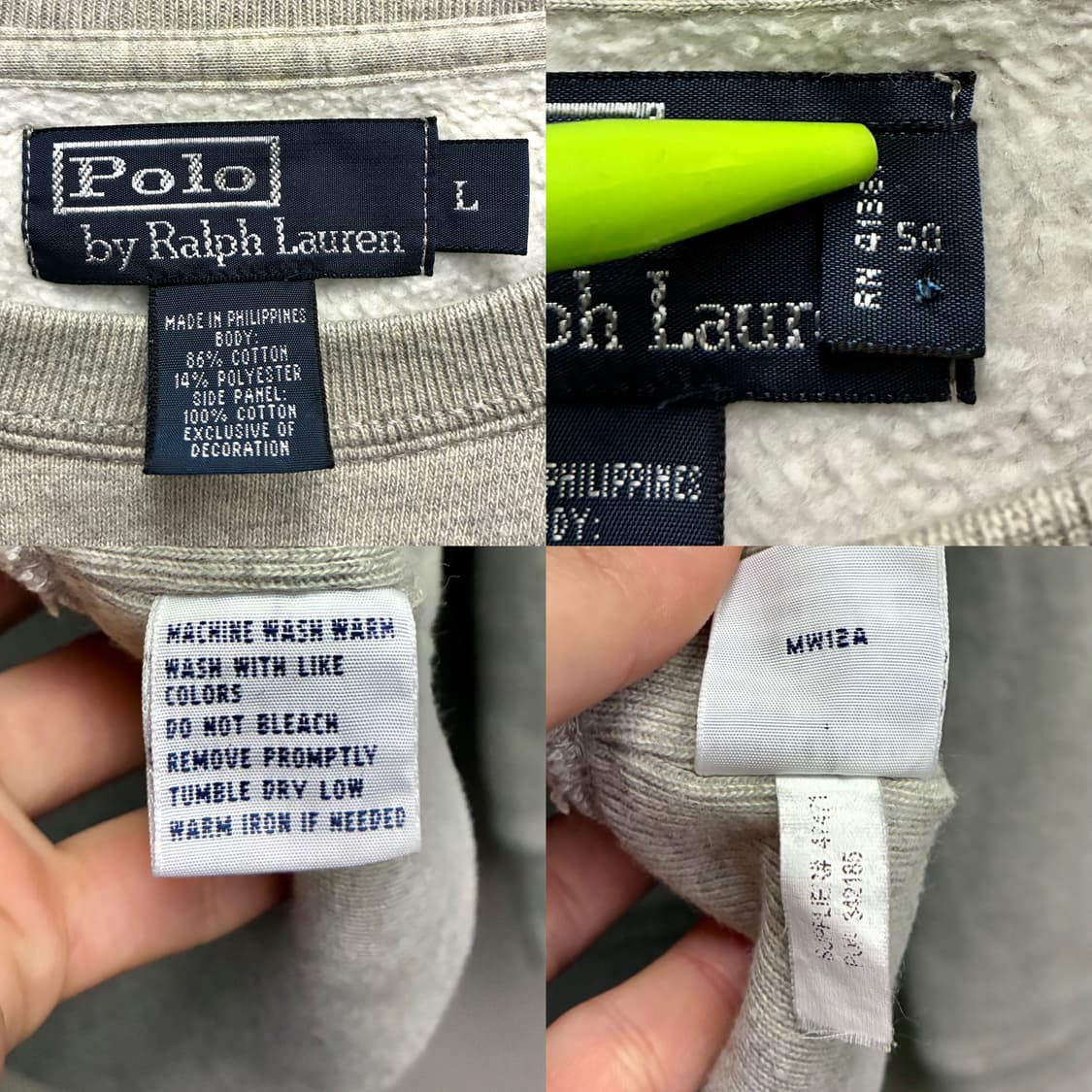 (L/103)00s 폴로랄프로렌 빈티지 스웻셔츠 맨투맨 멜란지그레이 상품이미지10