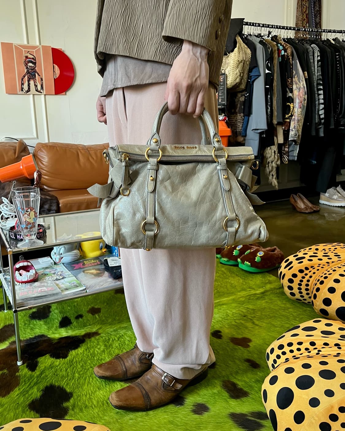 2000s MIU MIU Vitello Shine Ribbon Bag 상품이미지2