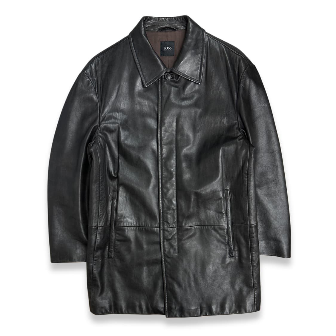 00s HUGO BOSS 램스킨 레더 자켓 XL 상품이미지1