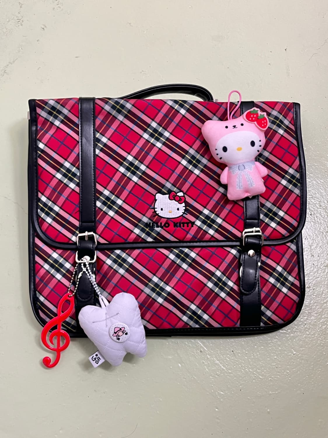 99 키티 체크 3way 가방 🍎 상품이미지4