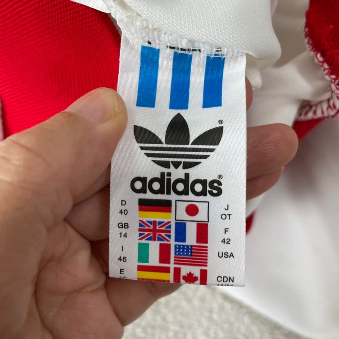M 아디다스 도쿄 흰빨 져지 화이트 상품이미지7