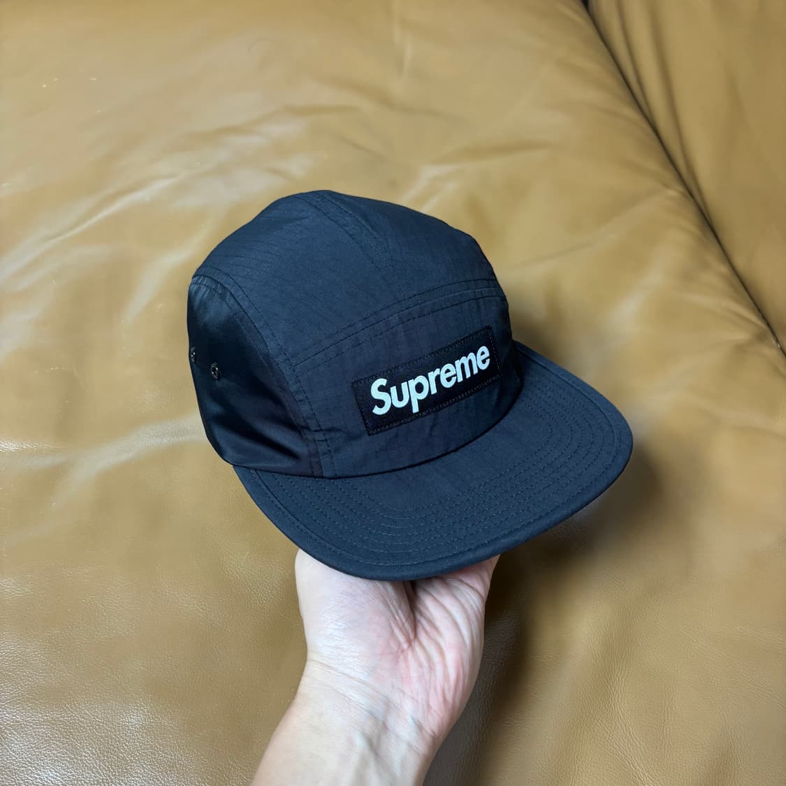 Supreme 슈프림 왁스드 립스탑 블랙 캠프캡 모자 (Black) 상품이미지2