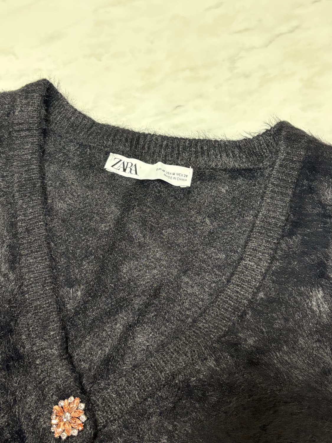 ZARA 블랙퍼가디건m 상품이미지4