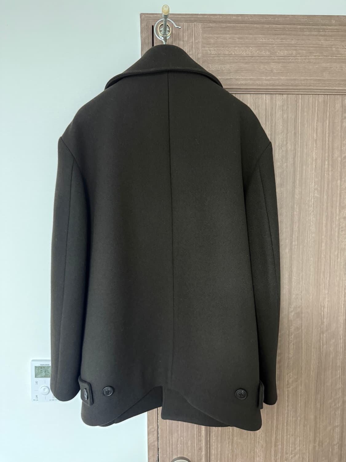 비슬로우 오버사이즈 피 코트 다크브라운 L 상품이미지2