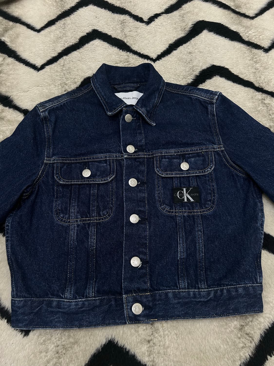 [XS]켈빈클라인 크롭 데님 자켓/진청 상품이미지5
