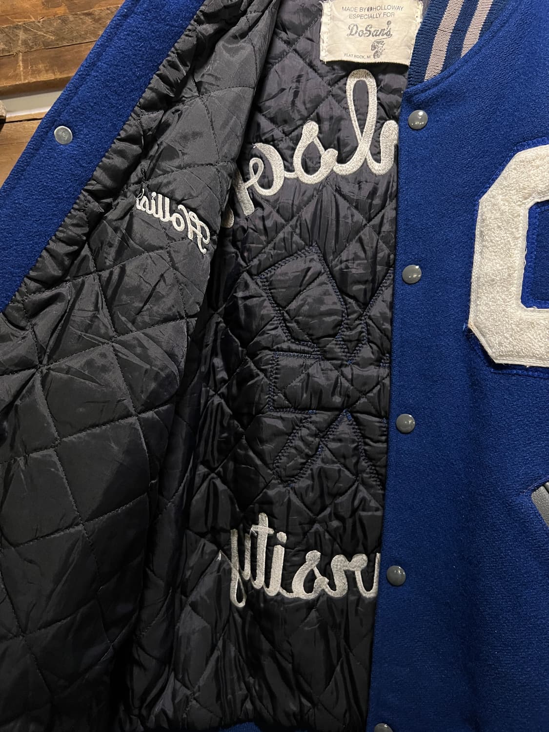 [L]90's USA 빈티지 블루 울 레더 바시티 자켓 상품이미지8