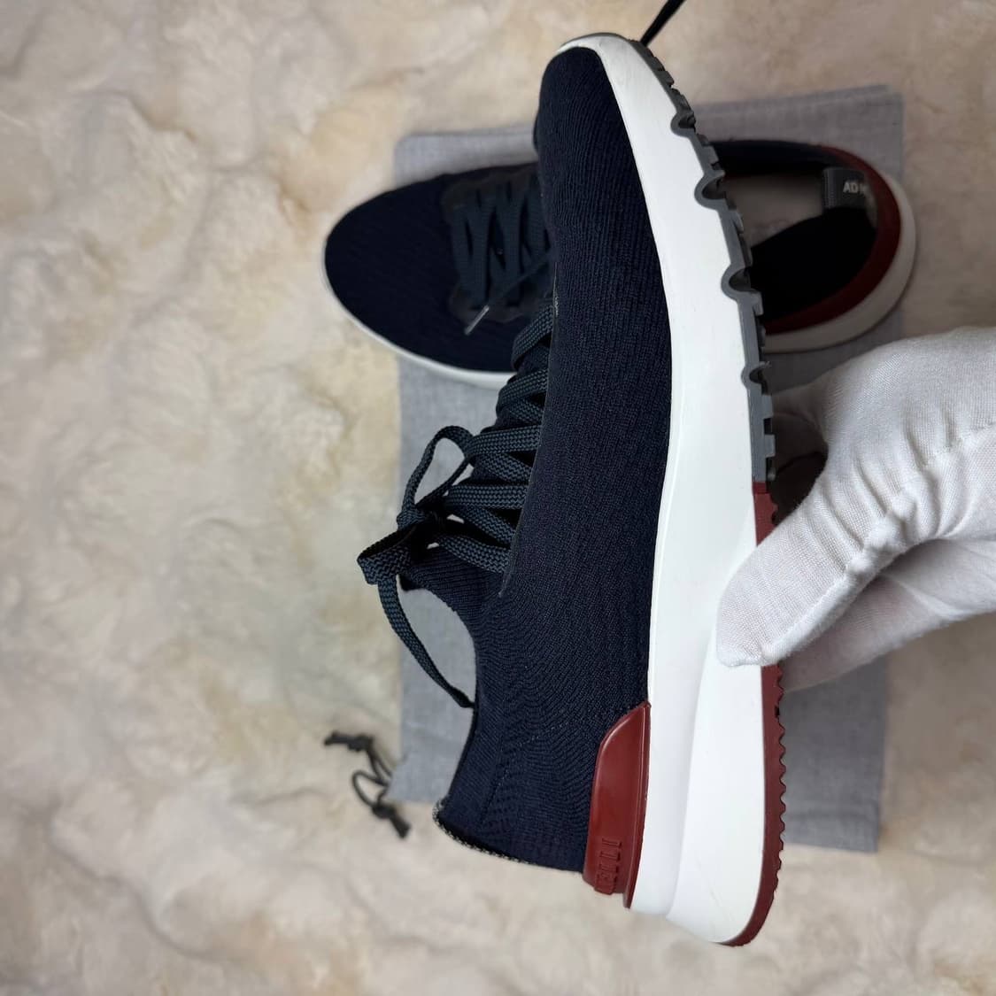 [새상품급/정품] 브루넬로 쿠치넬리 니트 폴리쉬드 카프스킨 스니커즈  상품이미지2