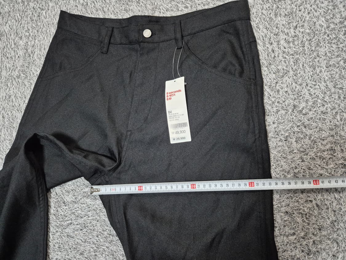 에잇세컨즈 남성 블랙솔리드 스트레이트 팬츠 84 상품이미지8