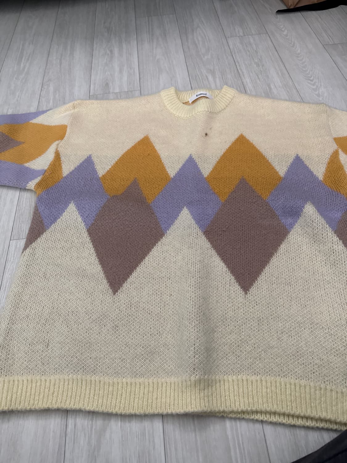 니티드 아가일 패턴 니트 L 상품이미지1