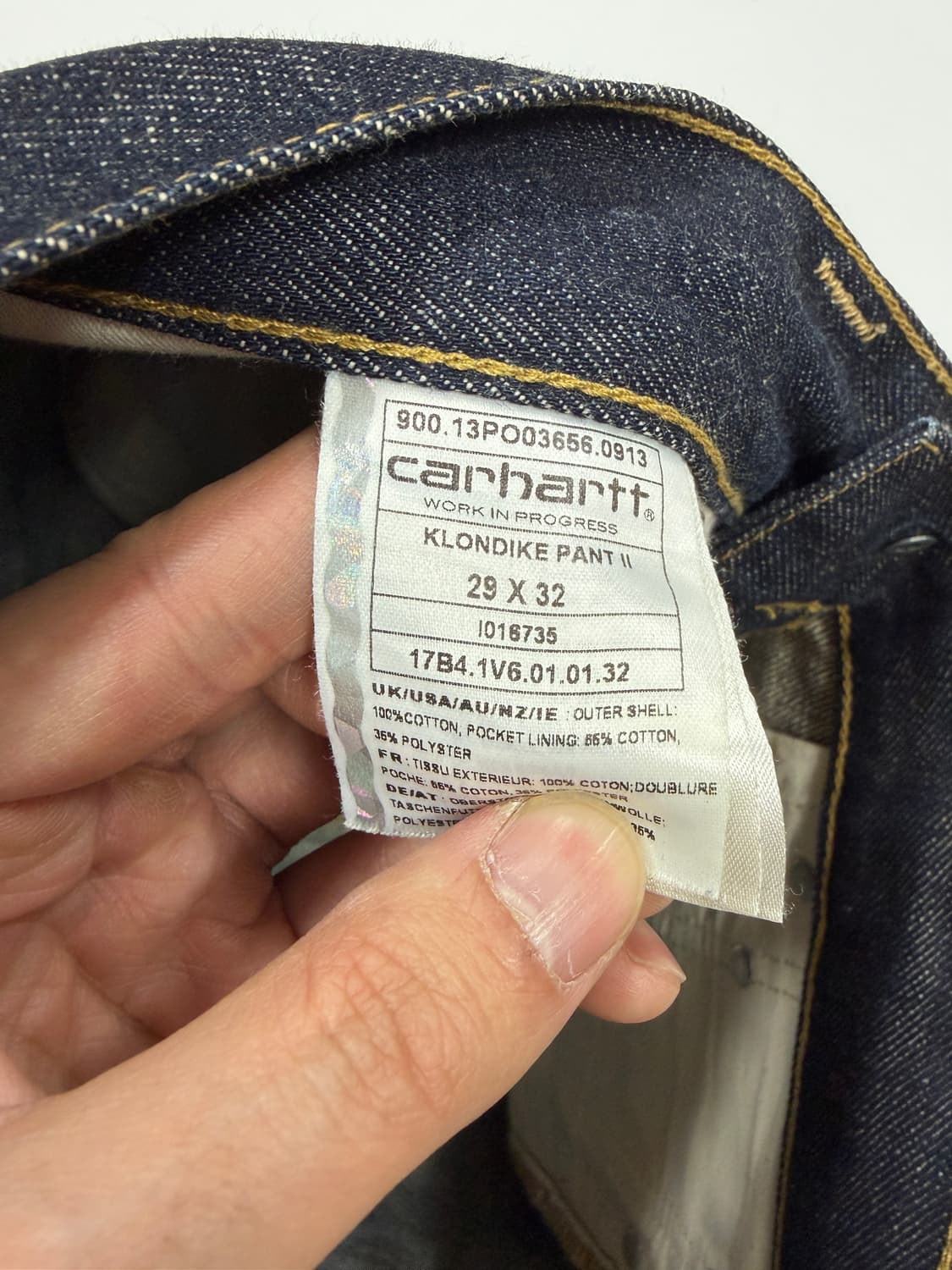 칼하트 WIP Carhartt KLONDIKE PANT II 생지 데님  상품이미지4