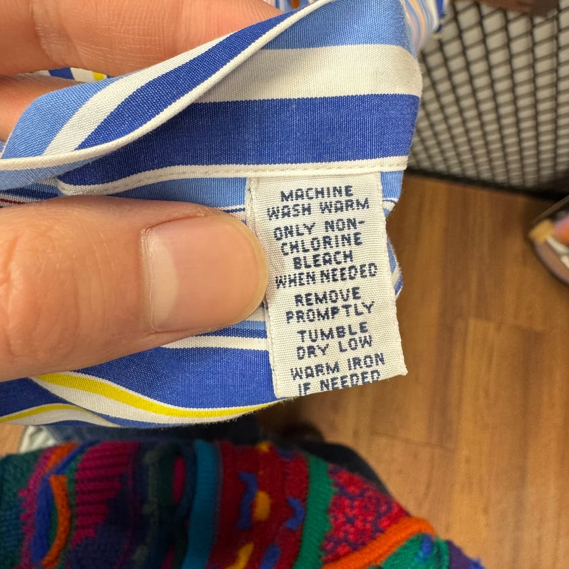 폴로 랄프로렌 멀티컬러 스트라이프 긴팔 셔츠 오렌지 포니 로고 포인트 상품이미지7