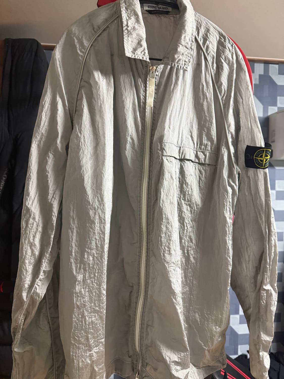 스톤아일랜드 22ss 나일론메탈 오버셔츠 아이스 XL 상품이미지5