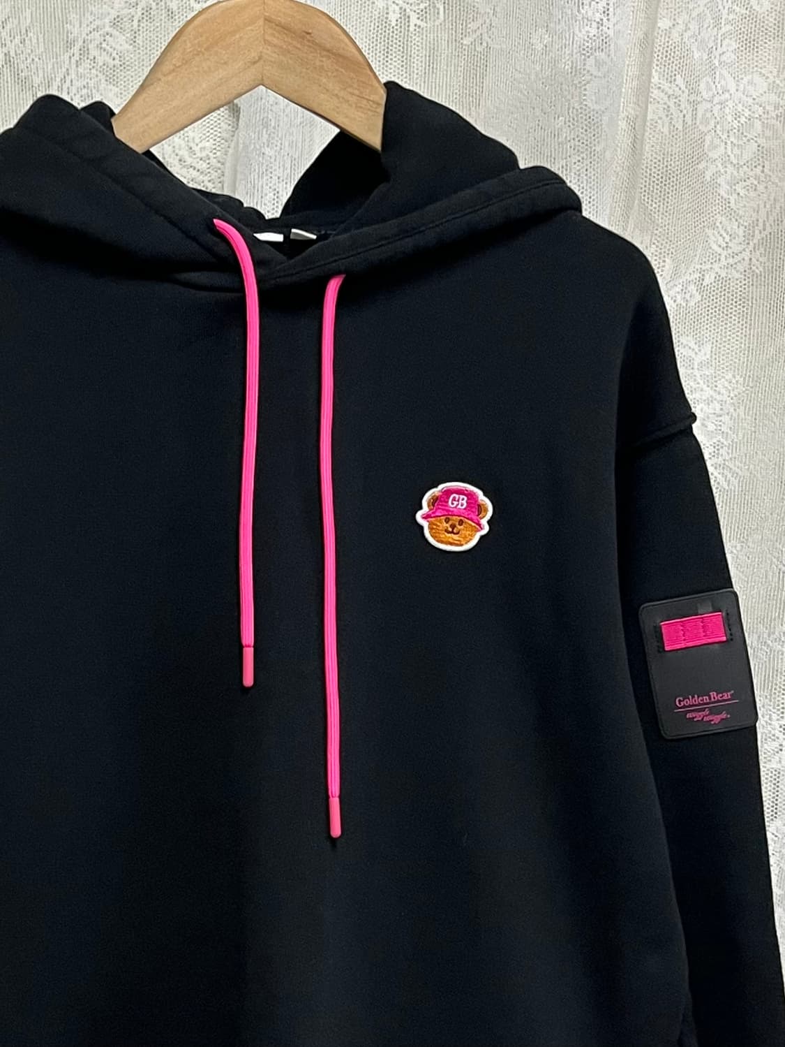 M) 골든베어 위글 베어 후디 블랙 상품이미지3