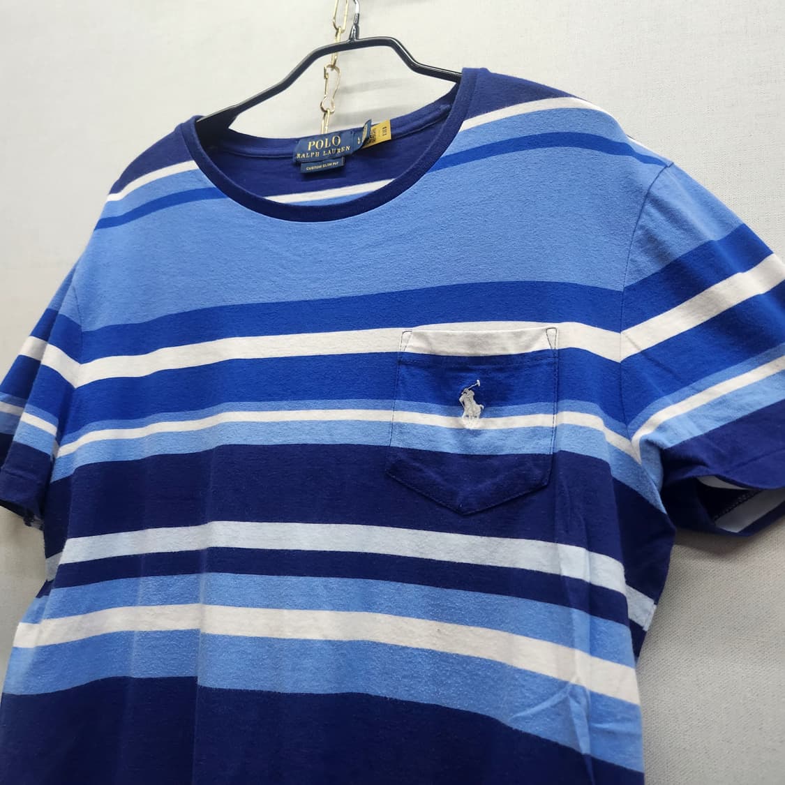 QR 폴로랄프로렌 스트라이프 원포켓 반팔 L 상품이미지3