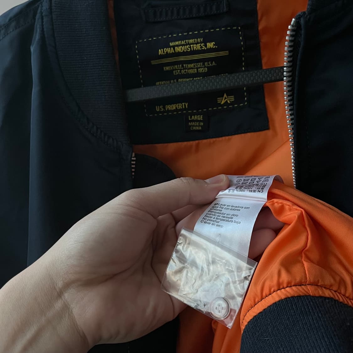 알파인더스트리 MA-1 네이비 봄버 자켓 L 새상품 상품이미지6