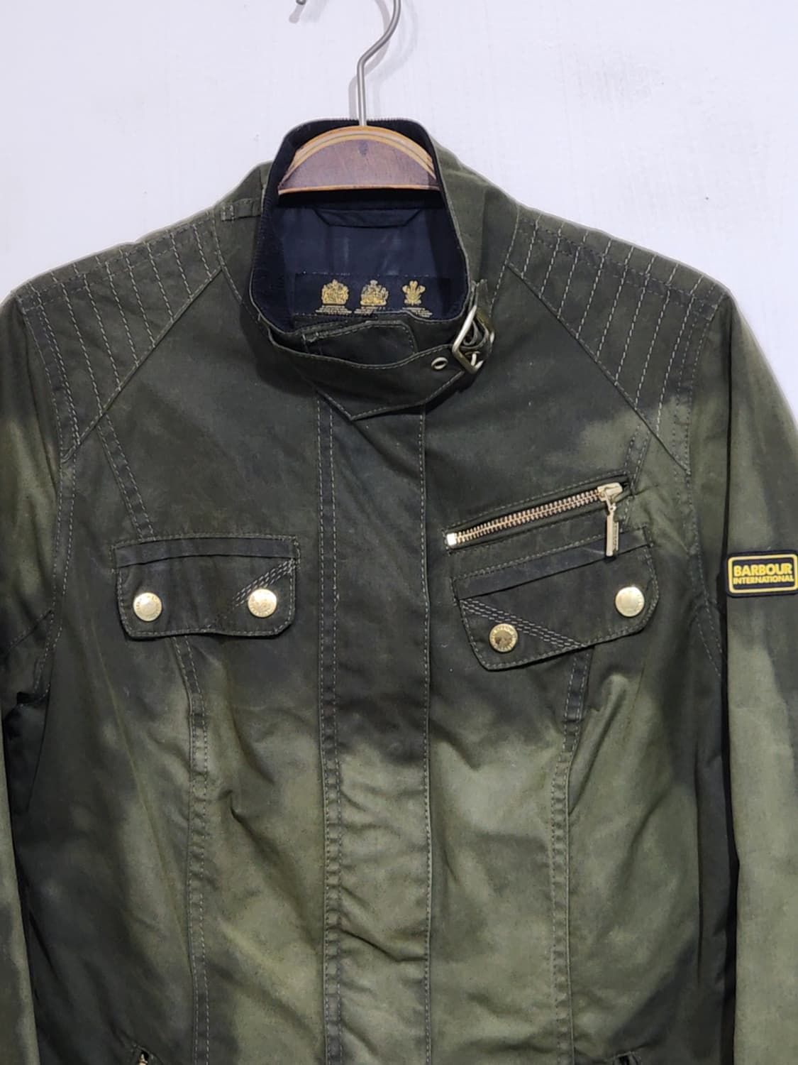 (M) 바버 인터내셔널 왁스자켓 카키 왁싱점퍼 매장판  상품이미지2