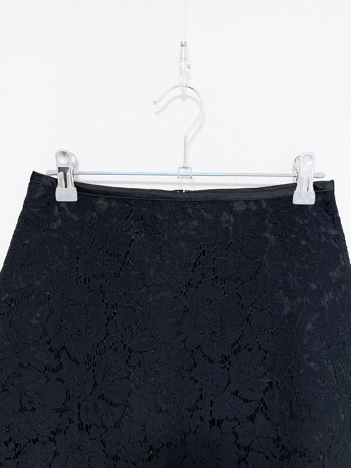 Flower Pattern Flare Midi Skirt - Black 상품이미지6