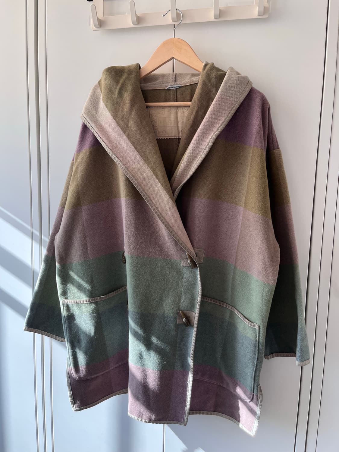 Vintage  후드 케이프형 투버튼 더플 코트 상품이미지8