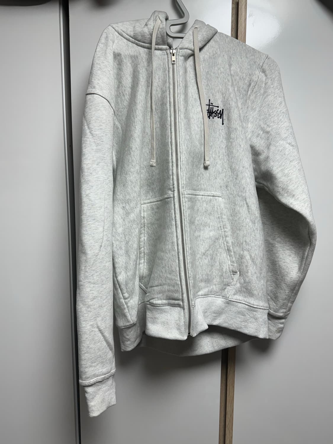 스투시 베이직 로고 후드집업 L 애쉬헤더 상품이미지6