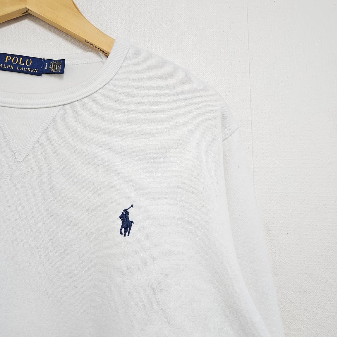 100-105 L) 폴로 랄프로렌 화이트 기모 맨투맨 상품이미지3