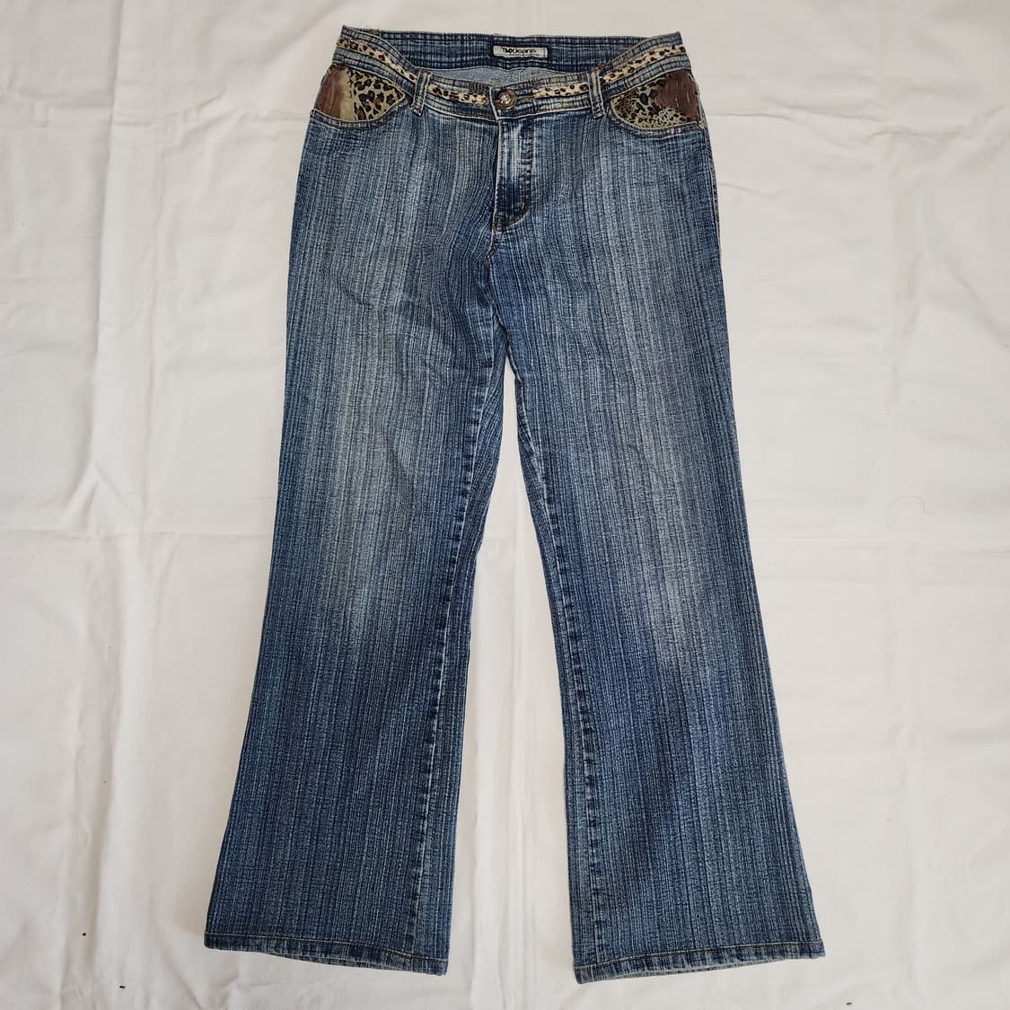 갸루 Y2k 스트라이프 연청 데님팬츠 상품이미지2