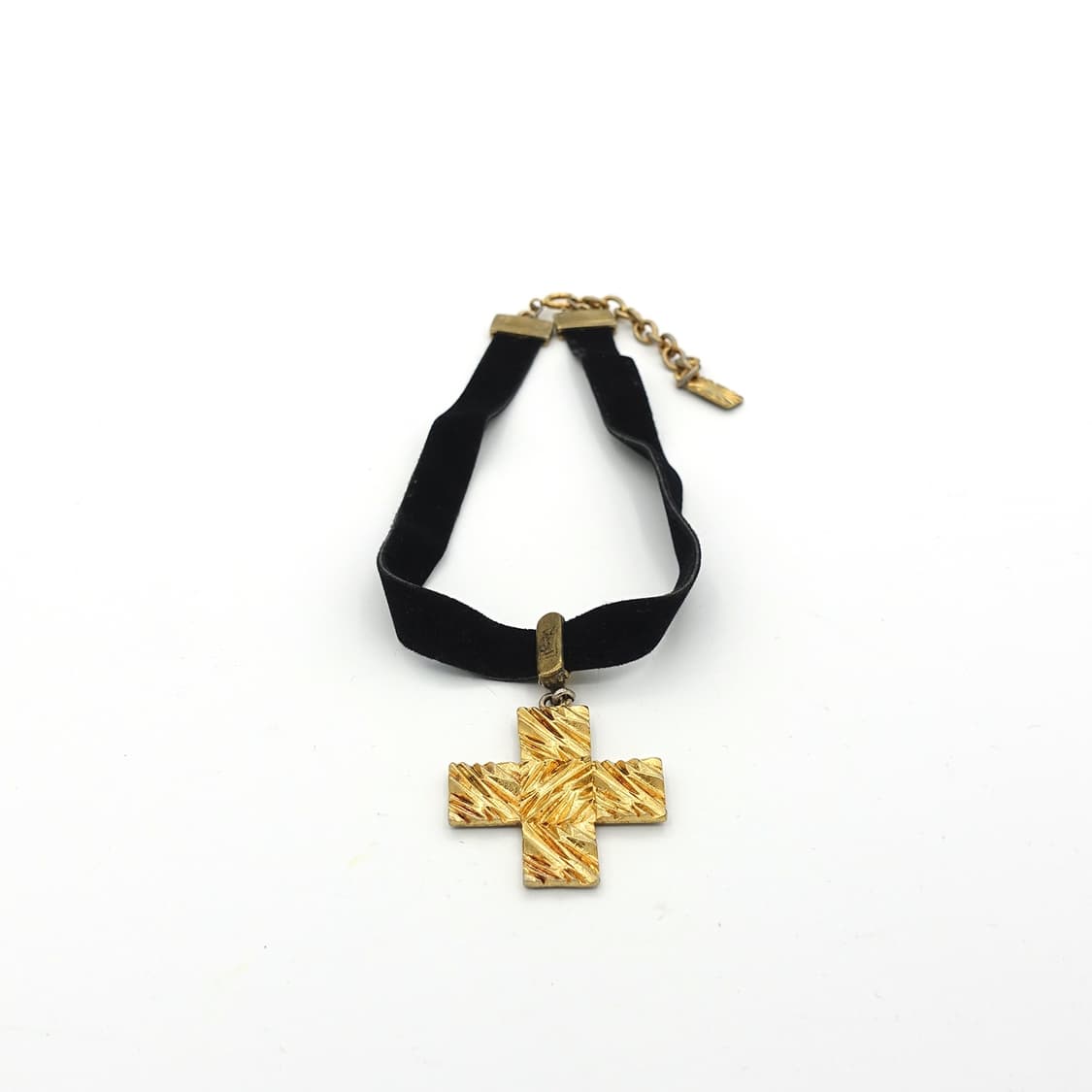 YSL 입생로랑 메탈 크로스 펜던트 초커 네클리스 상품이미지3