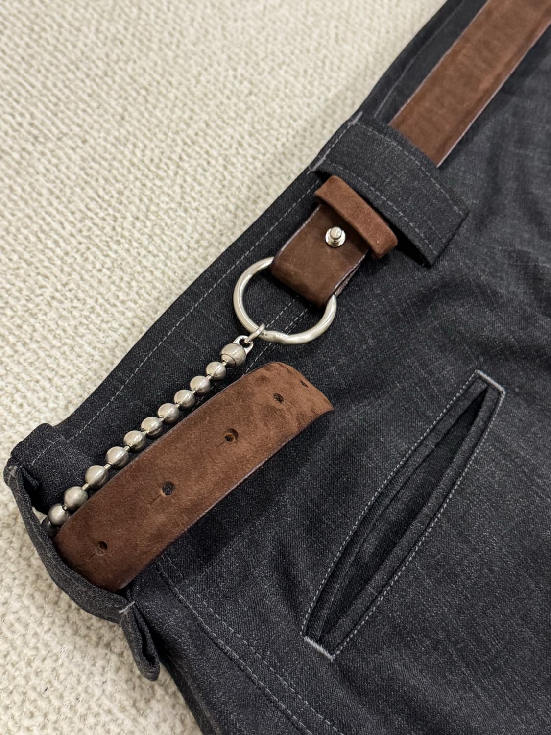 이세이미야케 스웨이드 볼체인 브라운 벨트 상품이미지8