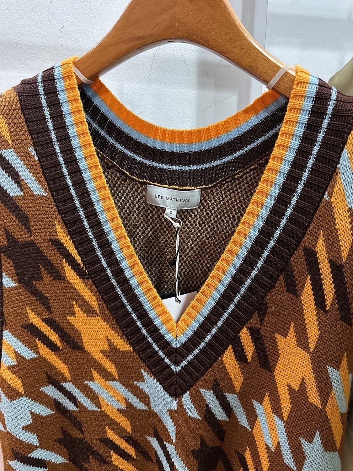 (정품/새상품) 리 매튜스 여성 V넥 오버핏 니트 베스트 상품이미지2