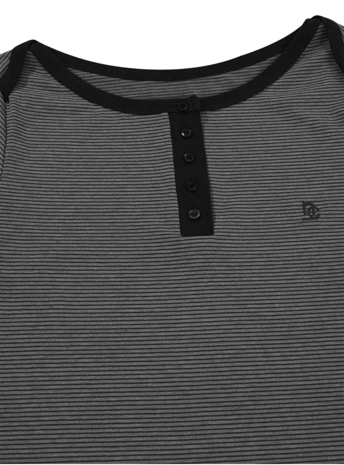 노컨텐츠 227 보트넥 스트라이프 블랙 단추 오프숄더 상품이미지10