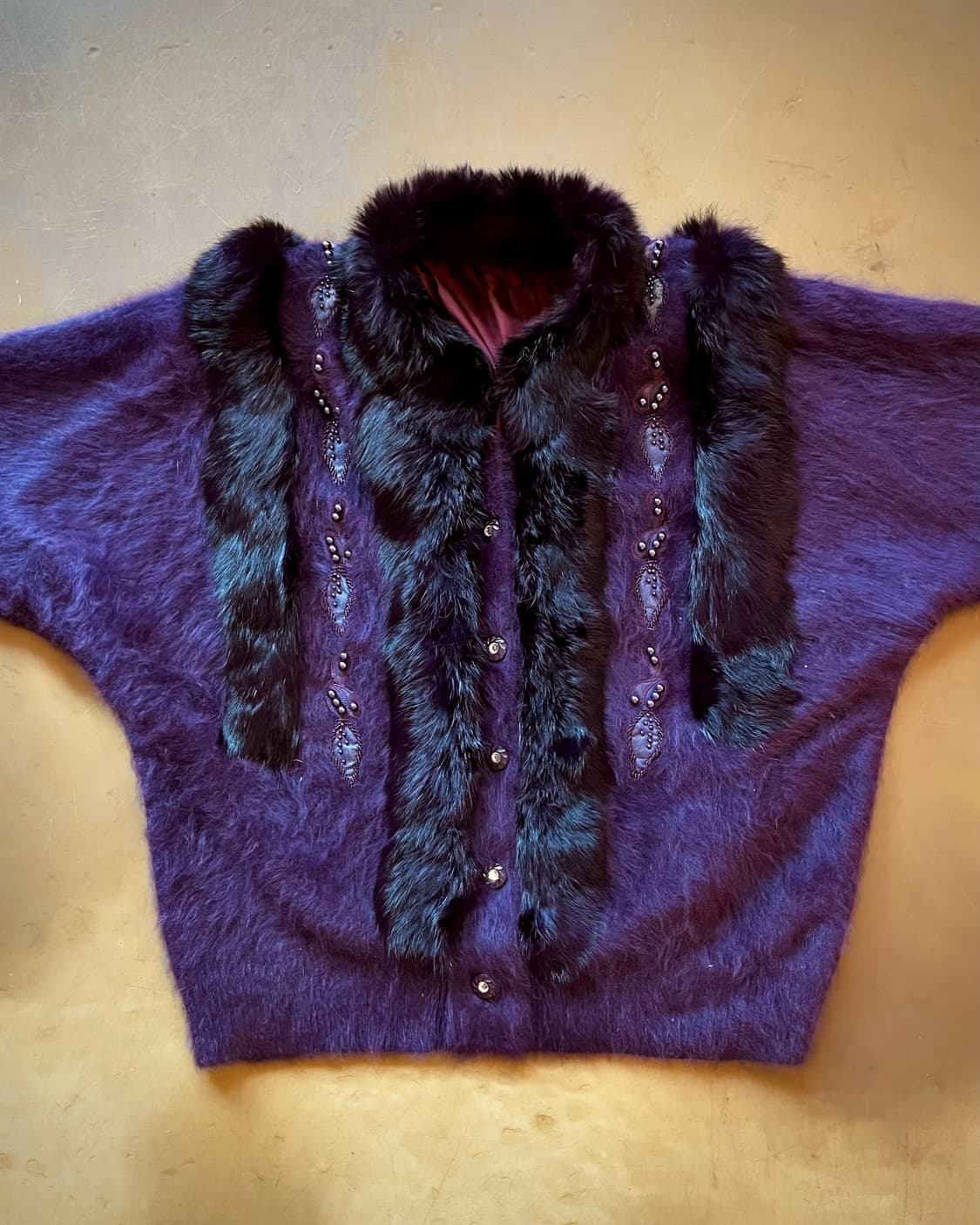 Real Mink Fur Trim Angora Fur Cardigan 상품이미지4