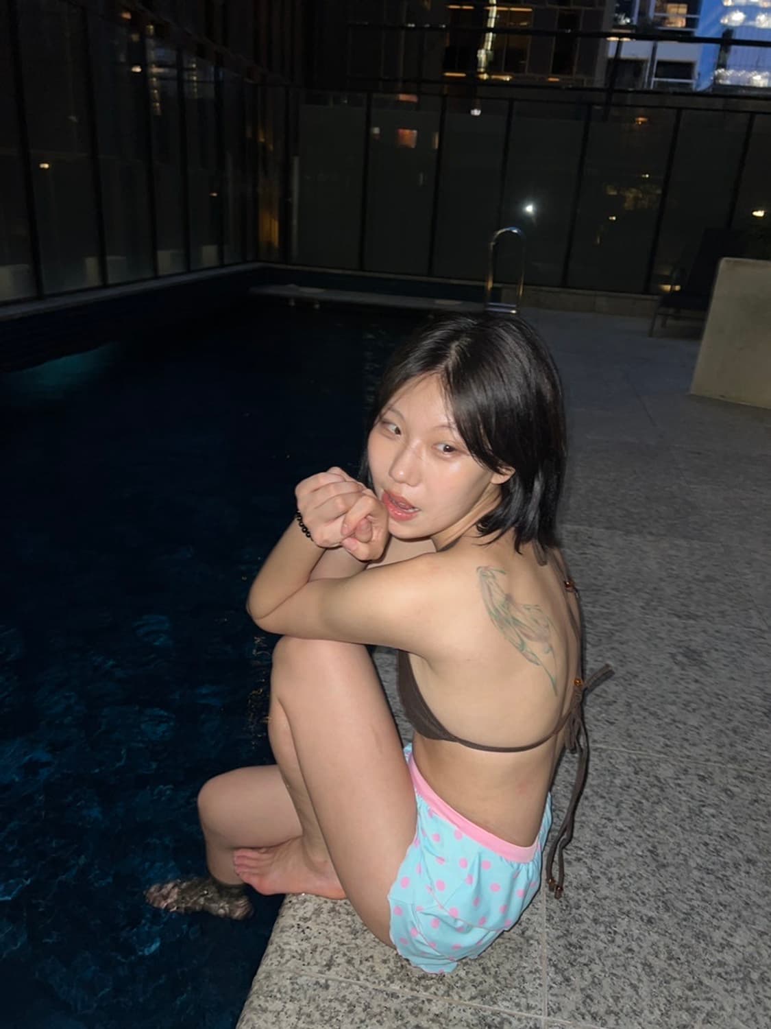 y2k 키치 땡땡이 수영복 치마바지 상품이미지2
