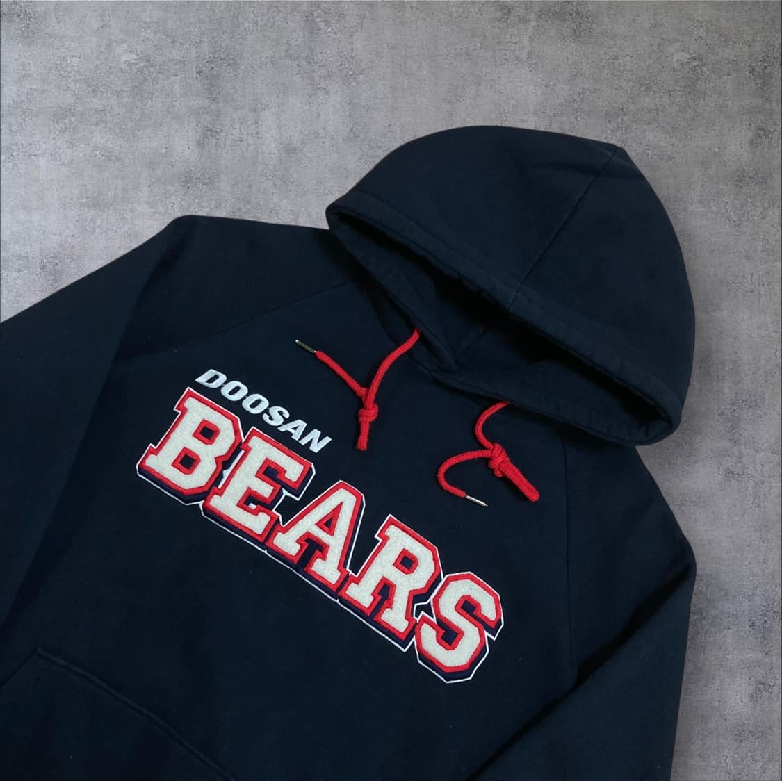 두산 베어스 스펠아웃 네이비 후드티 상품이미지2