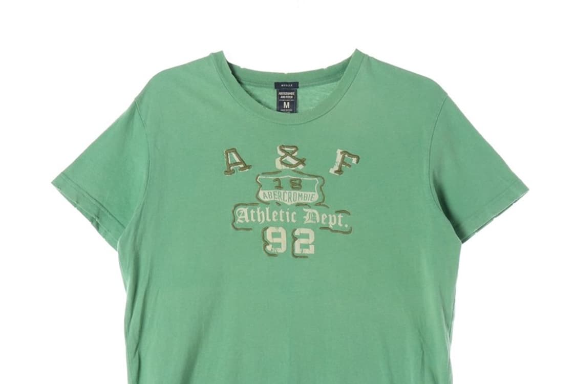 아베크롬비 앤 피치 빈티지 아치 로고 자수 반팔 티셔츠 M 상품이미지3