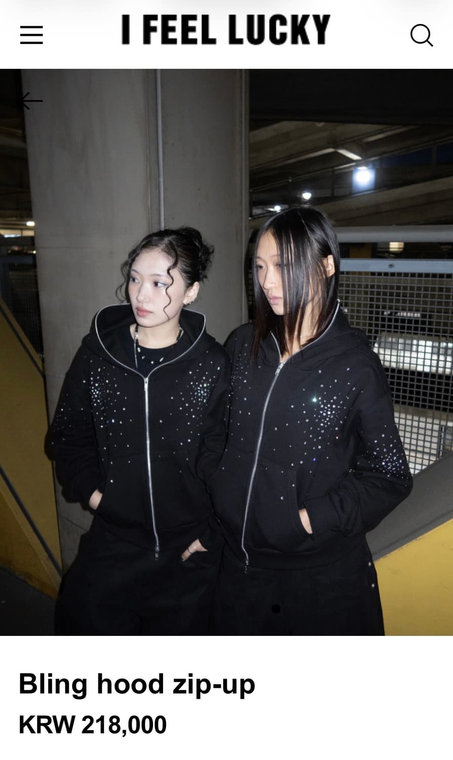 ifeellucky Bling hood zip-up M 상품이미지3