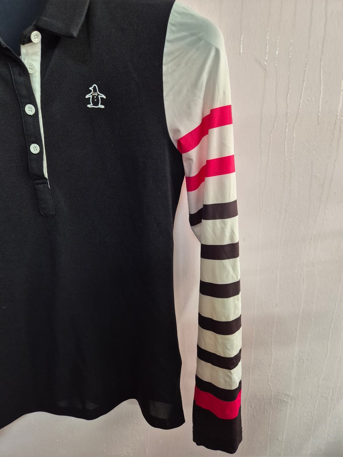 먼싱웨어 블랙 스트라이프 긴팔 폴로티셔츠 상품이미지5