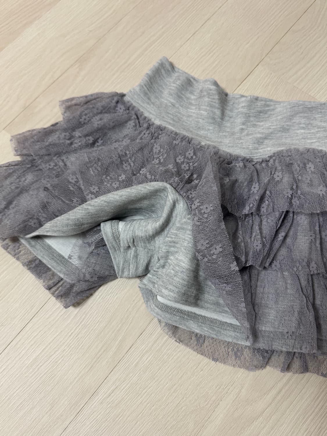 레이스 캉캉 치마 그레이 상품이미지2