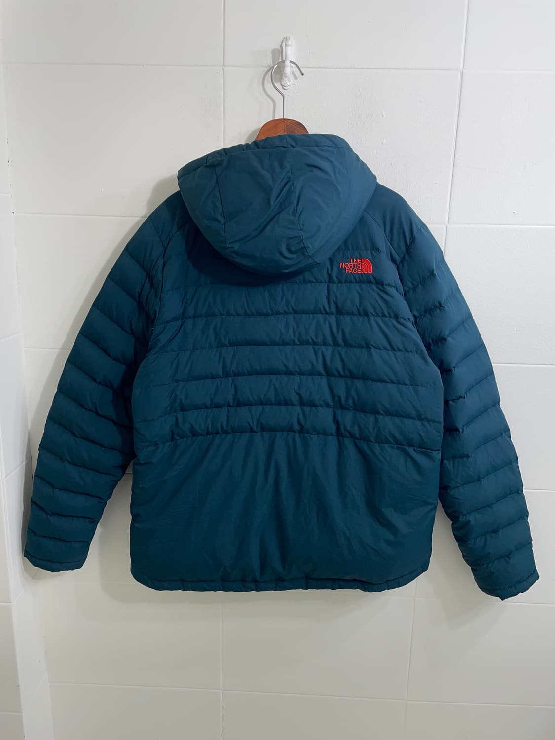 노스페이스 청록 오버핏 경량패딩 상품이미지7