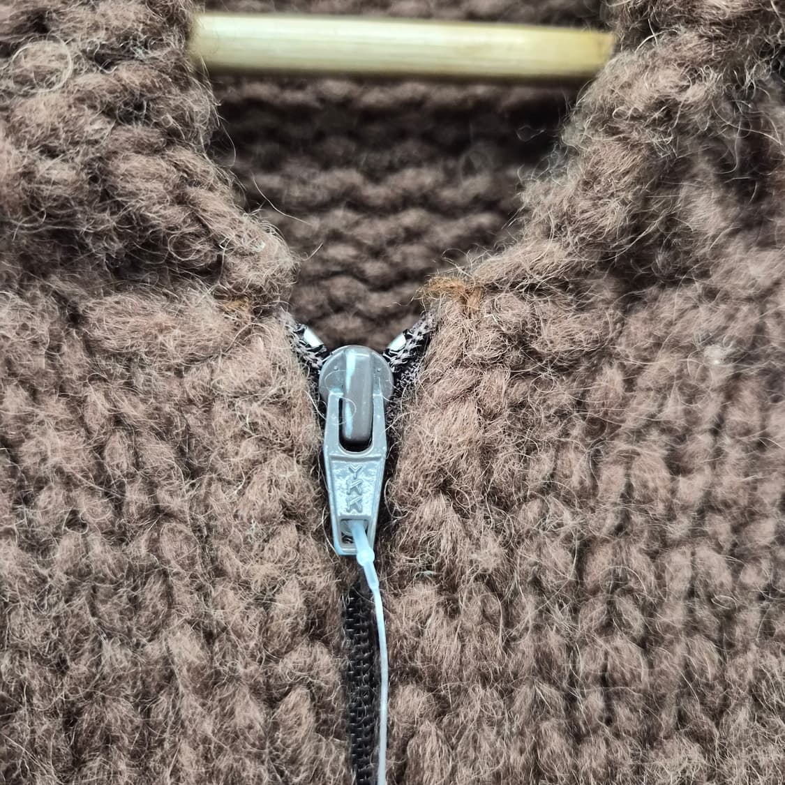 빈티지 브라운 코위찬 니트 집업 남성 M 상품이미지3