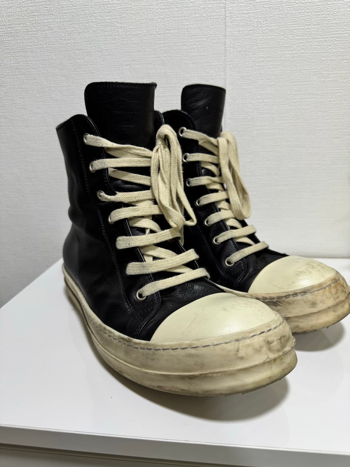 릭오웬스 라몬즈 하이 레더 블랙 상품이미지8