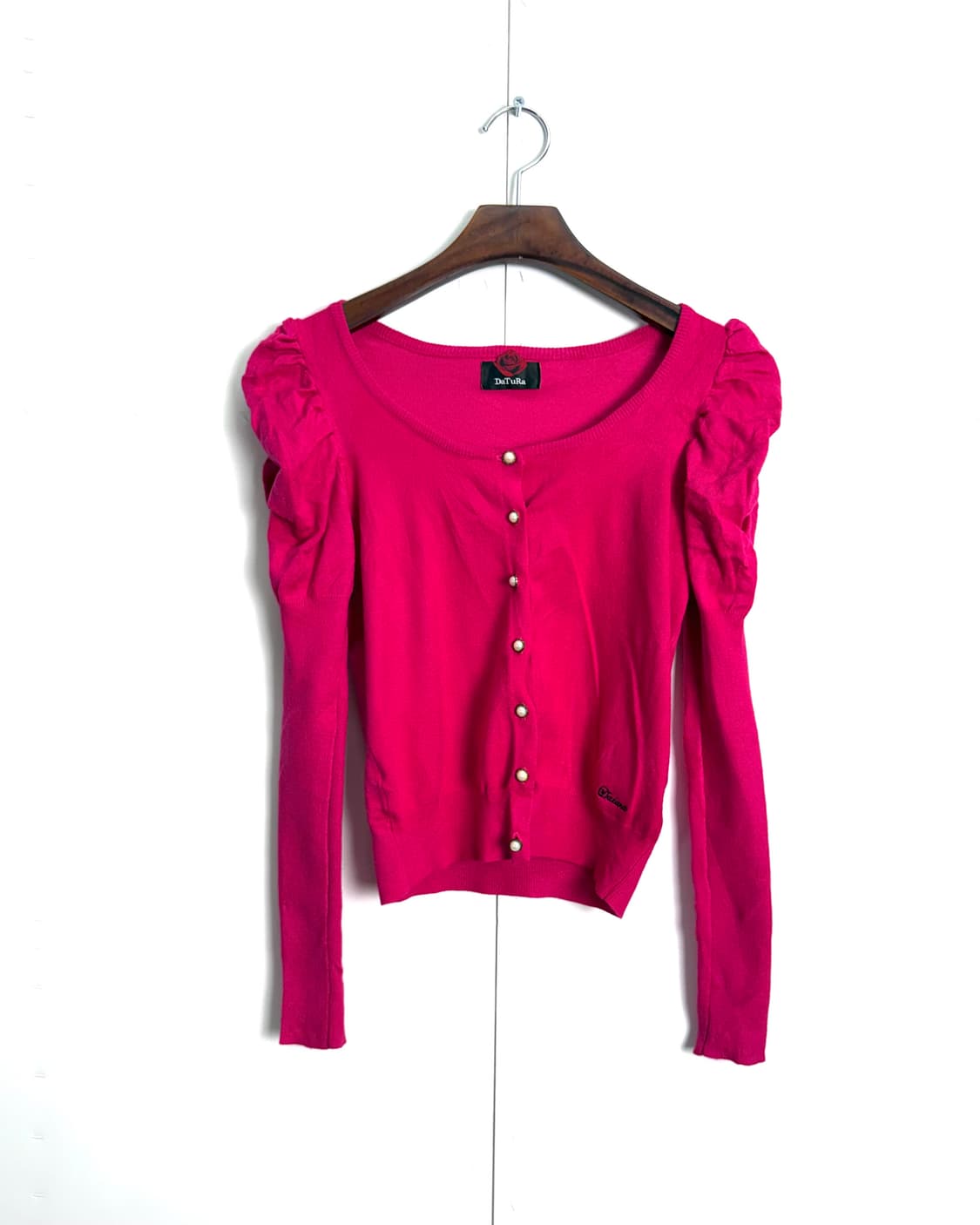 datura 핑크 숄더 셔링 가디건 상품이미지1