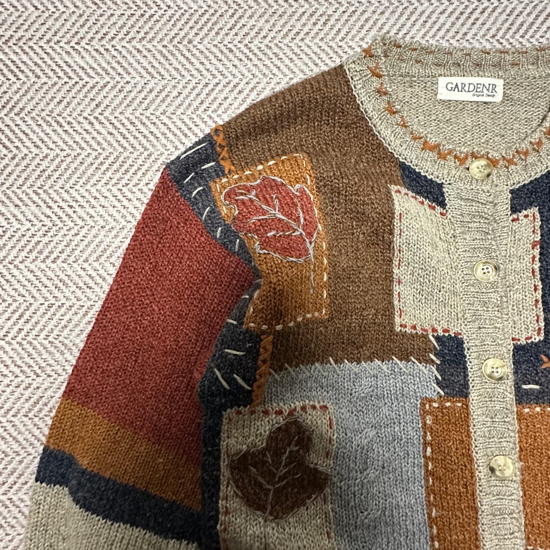 VINTAGE acrylic knit cardigan 상품이미지3