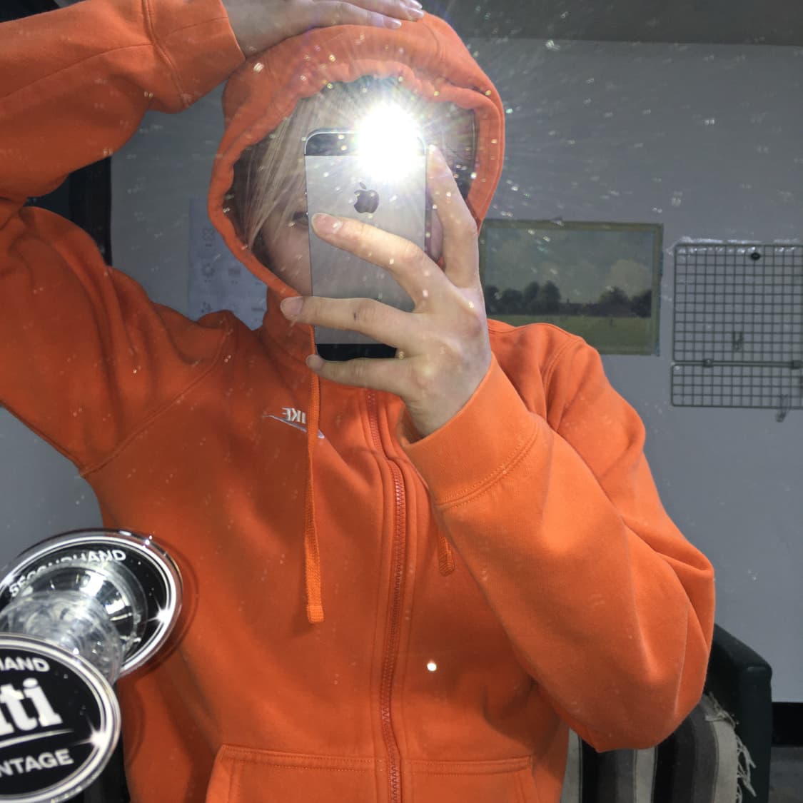 투티 / 0168 나이키 오렌지 후드 집업 스포티 상품이미지1