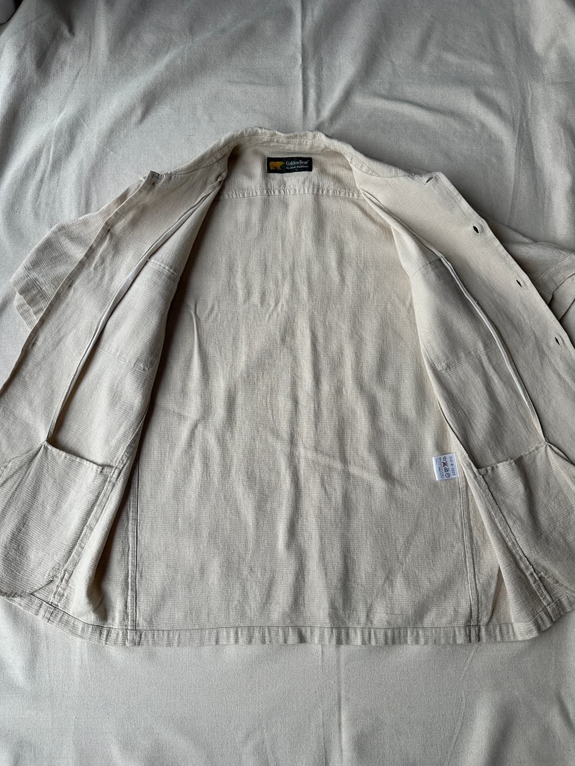 골든베어 재팬 린넨 블렌드 반팔 셔츠 아이보리 L 상품이미지8