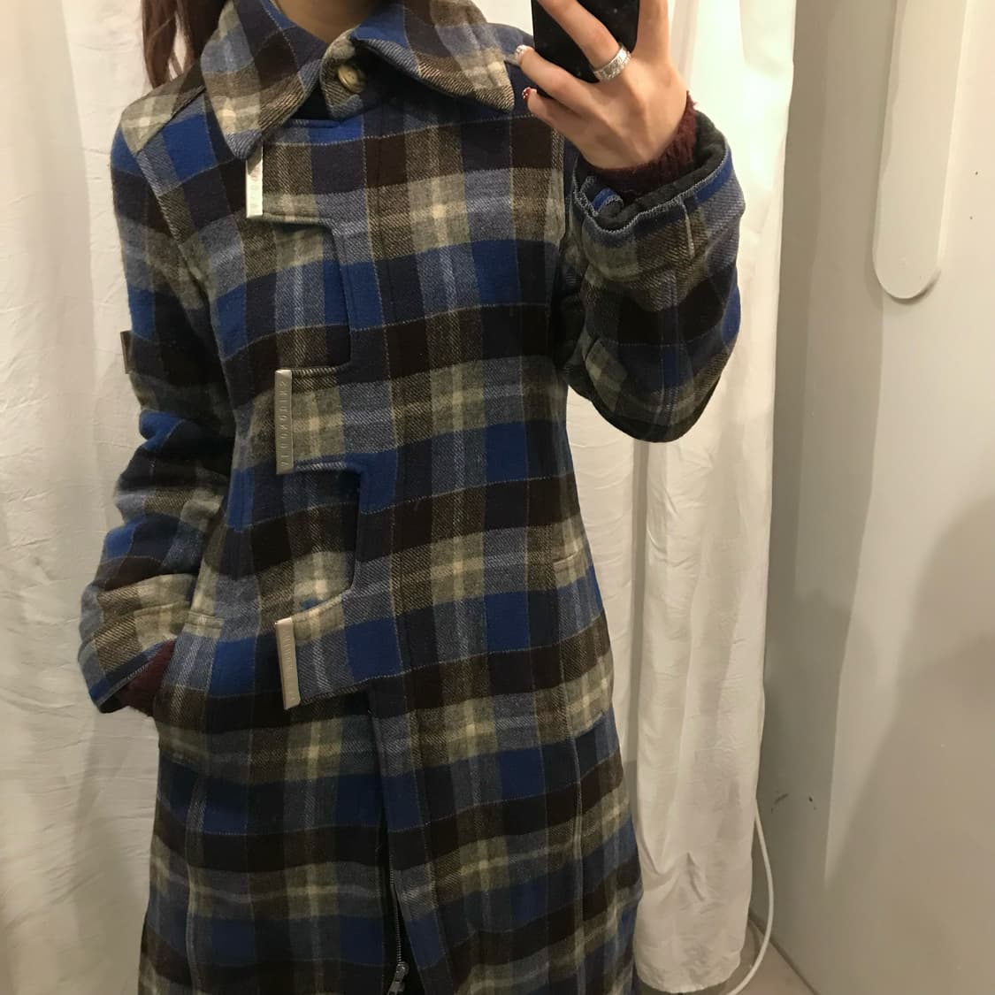 Algon Quinz 알곤퀸즈 갸루 펑크 울혼방 코트 상품이미지2